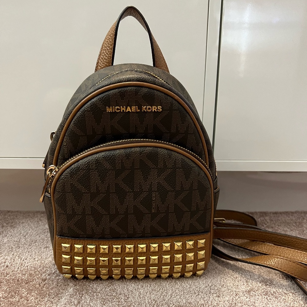 Michael Kors Mini Bag for Women | Brown and Gold | MK Logo Patterns | Cute Bag